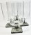 This sweet set of Danish modern goblets have a streamlined design, with square feet in a medium gray and a flat bottomed...
