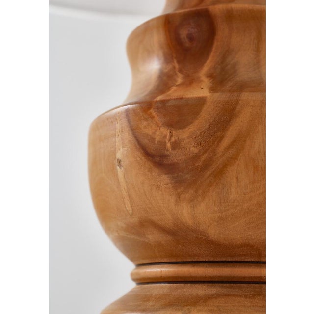 Scandinavian Turned Wooden Table Lamp, Denmark, 1940s For Sale - Image 6 of 14