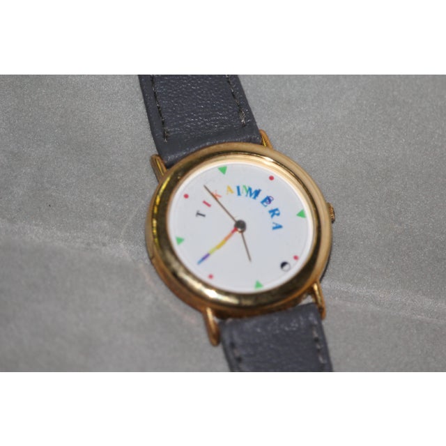 Contemporary Unisex Watch Leather Wrist by Tikanis Imari, 1990s For Sale - Image 3 of 10