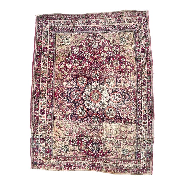 Antique Persian Sage Green Kermanshah Rug 4.3 x 5.7 For Sale