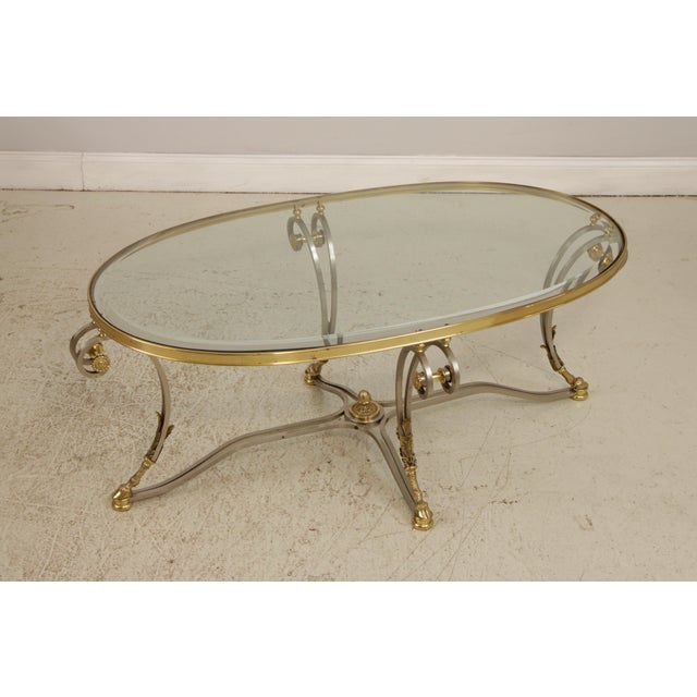 Age: Approx: 30 Years Old Details: Beveled Glass Top High Quality Construction Hoof Feet Stunning Decorator Table...