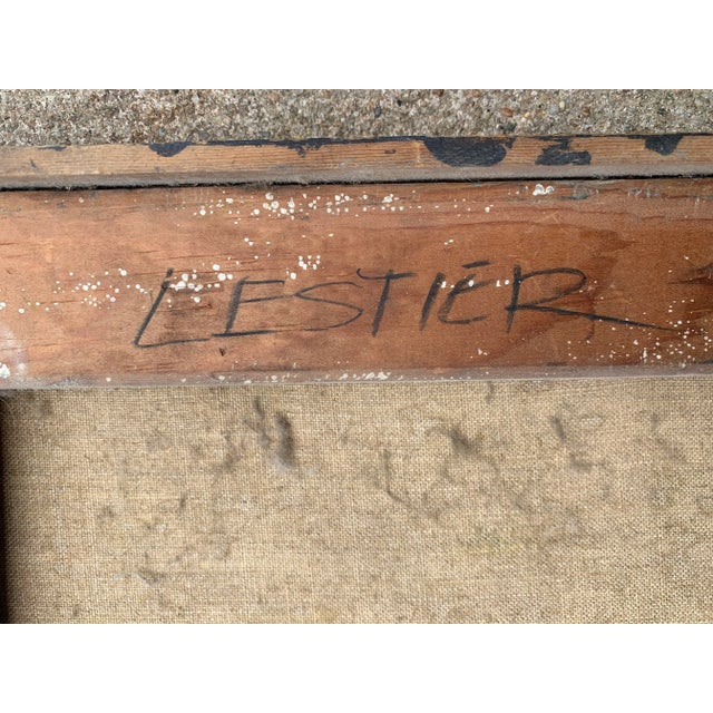 1960s 1973 Mid Century Abstract Oil Painting by Stephania Lestier For Sale - Image 5 of 7