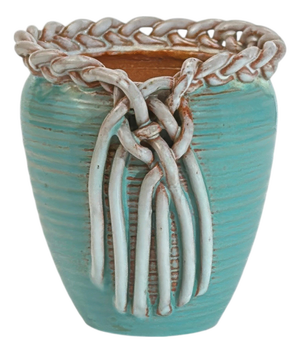 Vintage Turquoise Ceramic Vase by Alexandre De Wemmel, Belgium, 1950s