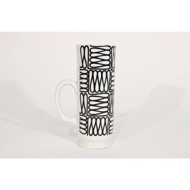 1960's Mod Black and White Cappuccino Mugs For Sale - Image 9 of 13