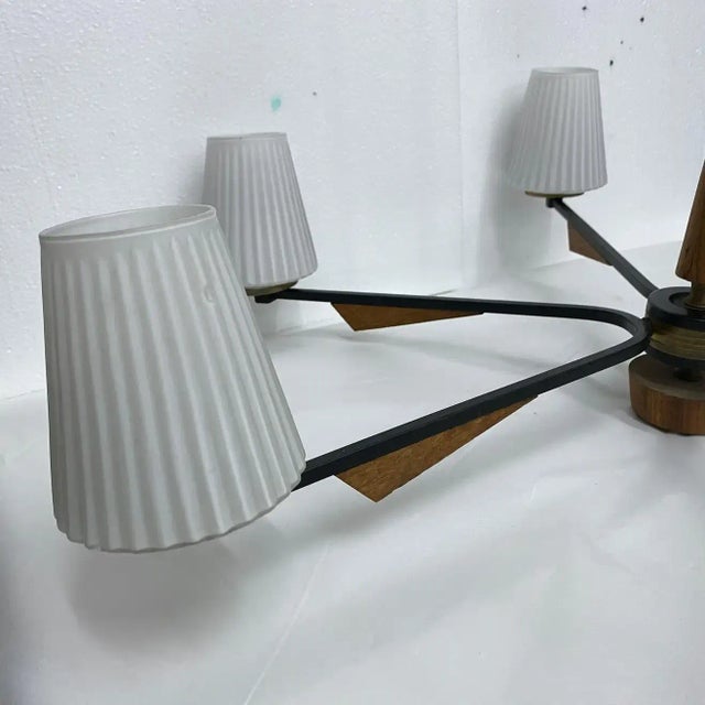 Mid-Century Modern 1960s Mid-Century Modern Stilnovo Style Italian Chandelier For Sale - Image 3 of 13