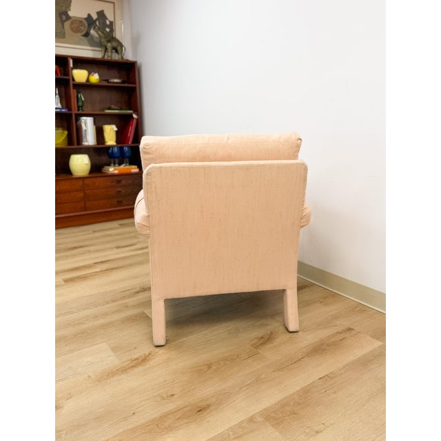 Vintage Drexel Heritage Pink Upholstered Armchair Post Modern, Hollywood Regency For Sale - Image 9 of 10