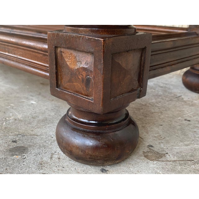 19th Century Spanish Low Console Table With Solomonic Legs & Two Carved Drawers For Sale - Image 10 of 11