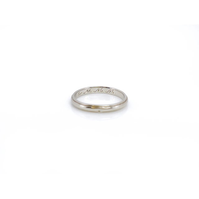 1930s 1930s Vintage Art Deco Jr Wood Wedding Band, w.c.h. To m.m.m., Size 5.5 For Sale - Image 5 of 7