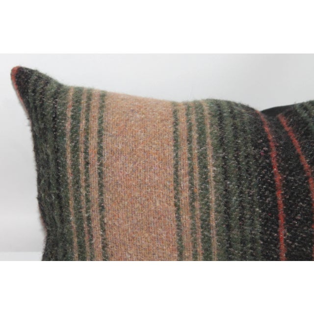 Rustic Striped Wool Pillow For Sale - Image 3 of 5