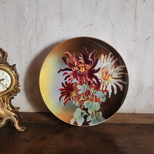 Vintage French Floral Terre de Fer Decorative Plates from Boulenger & Choisy Le Roi, 1900s, Set of 2 For Sale - Image 5 of 10