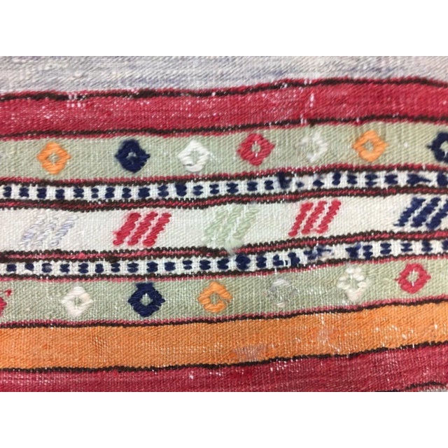Vintage Turkish Shabby Kilim Rug 215x153cm For Sale - Image 4 of 8