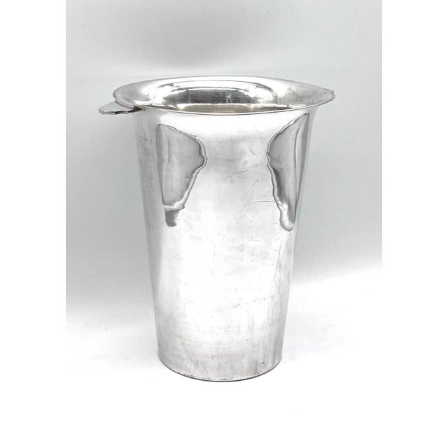 Large French Art Deco Champagne Cooler in Silver-Plated Brass, 1930s For Sale - Image 3 of 15