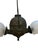Fell Late 19th-Early 20th C. Victorian Double Arm "The Angle Lamp Co. Ny" Ceiling Fixture Patinated & Copper Finished Surface For Sale - Image 4 of 12