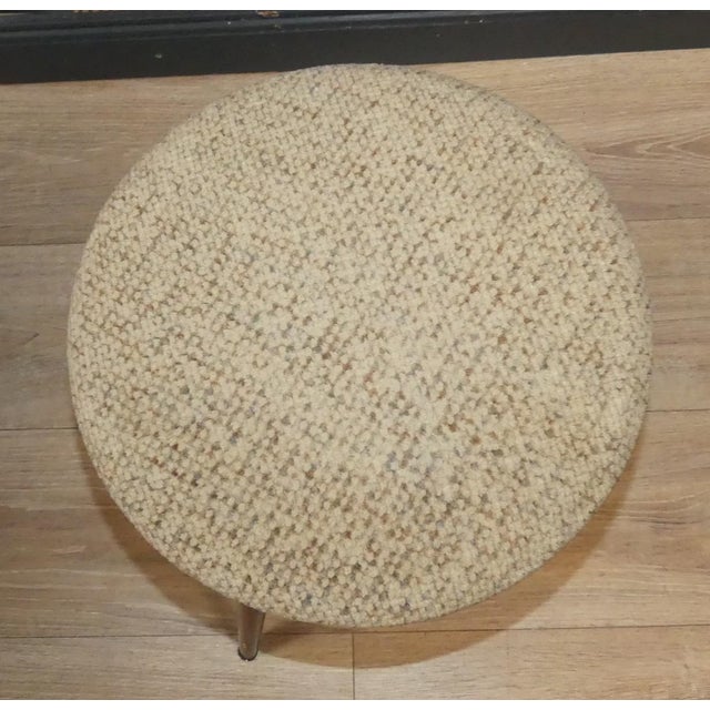 1950s Tacke Stool, Round, Wood, 3 Legs, Beige For Sale - Image 4 of 7