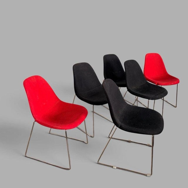 Mid-Century Stackable Egg Dining Chairs, Set of 6 For Sale - Image 4 of 7
