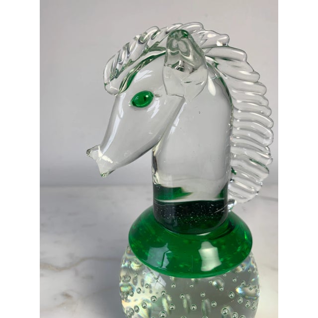 Mid Century Horse Head Controlled Bubble Ball Paperweight For Sale - Image 4 of 10