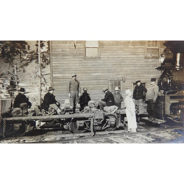 American Early 20th Century Snapshot Photographs of Cook and Logging Crew - A Pair For Sale - Image 3 of 5