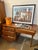 Wood Mid Century Modern Petite Walnut Writing Desk For Sale - Image 7 of 7