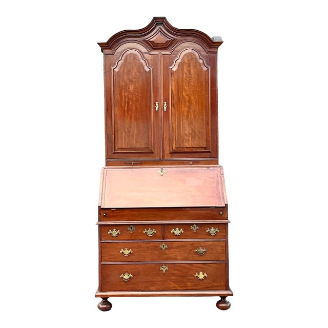 Mid 20th Century Vintage Regency Mahogany Secretary Desk For Sale