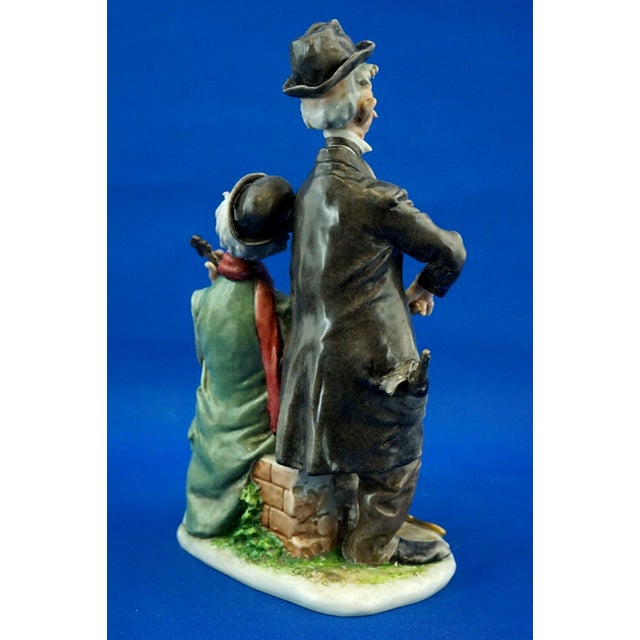 1930s 20th Century Porcelain Sculpture of a Couple of Elderly Musicians by Giuseppe Cappè for Capodimonte, Italy For Sale - Image 5 of 18