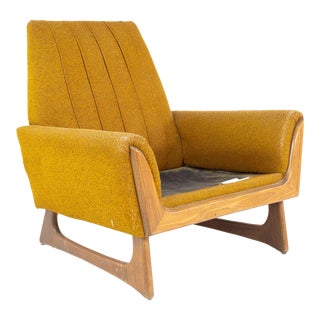 Adrian Pearsall Style Kroehler Mid Century Walnut Gondola Lounge Chair For Sale