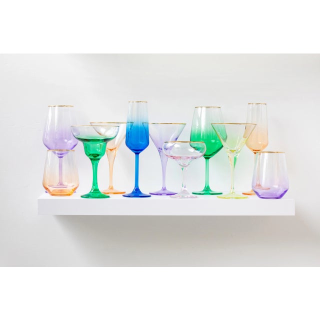 Traditional VIETRI Rainbow Assorted Wine Glasses - Set of 4 For Sale - Image 3 of 6