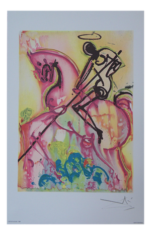 Salvador Dali, The Horses, Saint George, Signed Lithograph