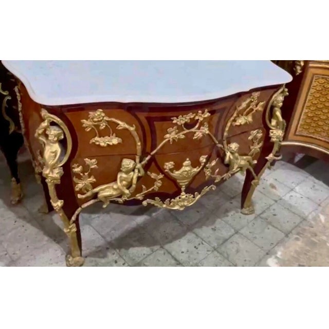 Louis XV Style Gilt-Bronze Mounted Parquetry Commode For Sale - Image 14 of 14