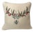 Reindeer With Ornaments on Antlers Linen Pillow For Sale
