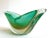 Mid-Century Modern Barovier & Toso Mid Century Modernist Murano Art Glass Pistachio Green Gold Leaf Fleck Bullicante Winged Crescent Sommerso Bowl Vase For Sale - Image 3 of 13