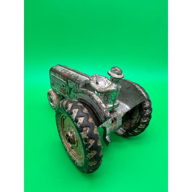 Metal Antique Arcade Oliver 70 Row Crop Cast Iron Toy Tractor Driver 1930s Farm Toy For Sale - Image 7 of 10