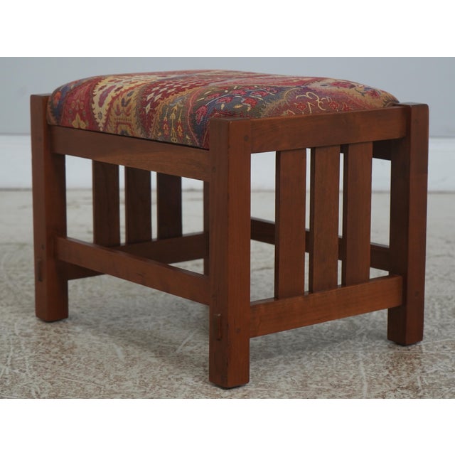 Stickley Mission Cherry Morris Chair & Ottoman For Sale - Image 12 of 17