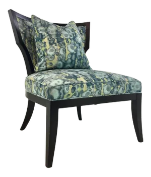 Hickory White Modern Blue and Green Abstract Accent Chair 4887-01