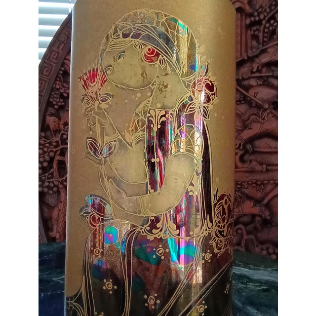 1970s Rosenthal Large Numbered 24k Gold Plated Multicolor Porcelain Vase For Sale - Image 9 of 9