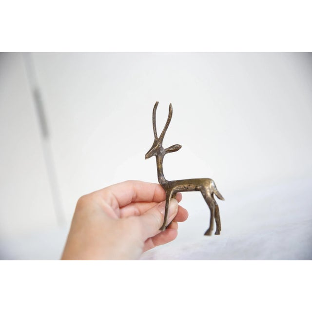 1950s Vintage African Dark Bronze Gazelle For Sale - Image 5 of 7