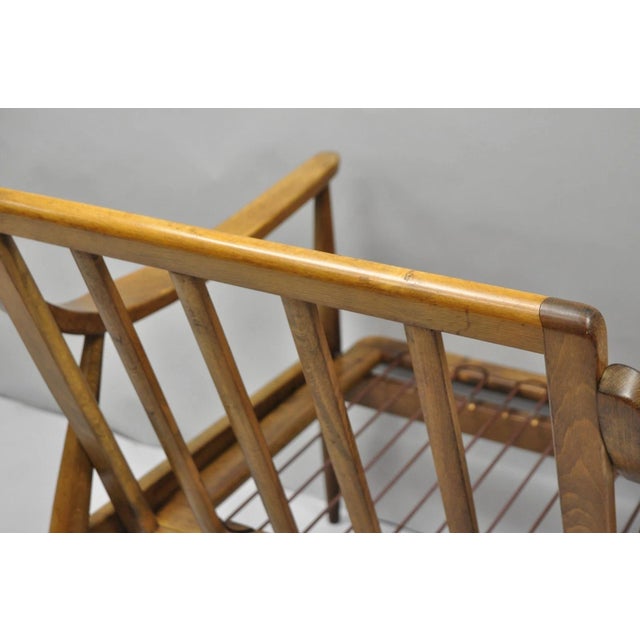 Vintage Mid Century Modern Danish Style Sculptural Walnut Lounge Arm Chair For Sale - Image 12 of 17