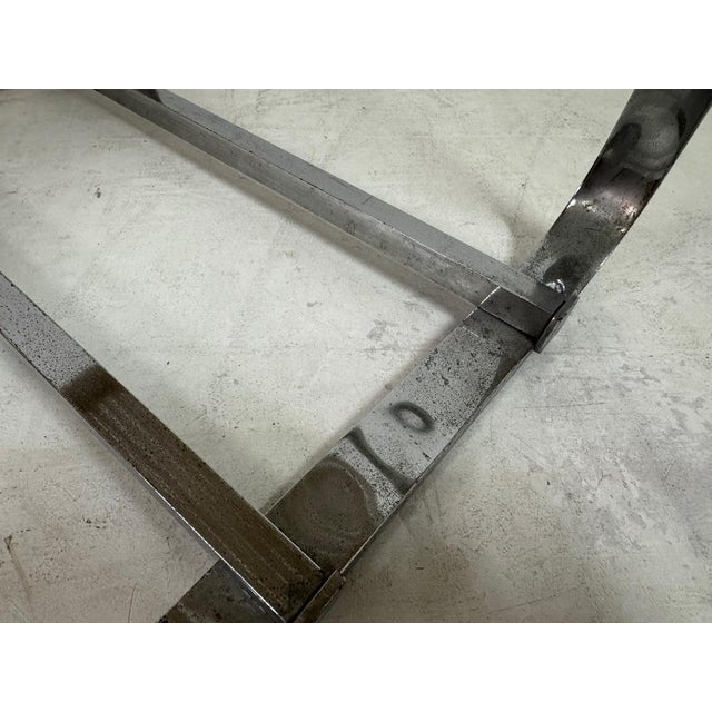 Chrome Plated Steel Stool by Jacques Adnet, 1950s For Sale - Image 10 of 13