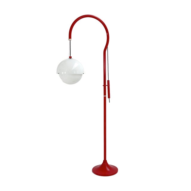 Red Model 4055 Floor Lamp attributed to Luigi Bandini Buti for Kartell, 1960s For Sale