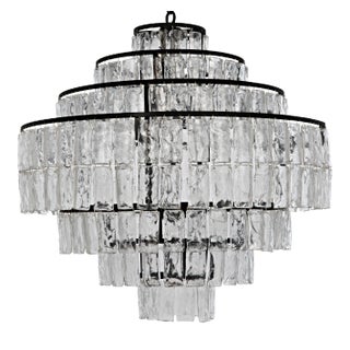 NOIR Satellite Chandelier in Black Metal For Sale