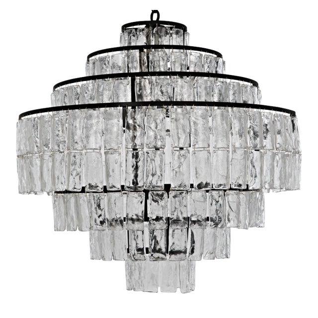 NOIR Satellite Chandelier in Black Metal For Sale