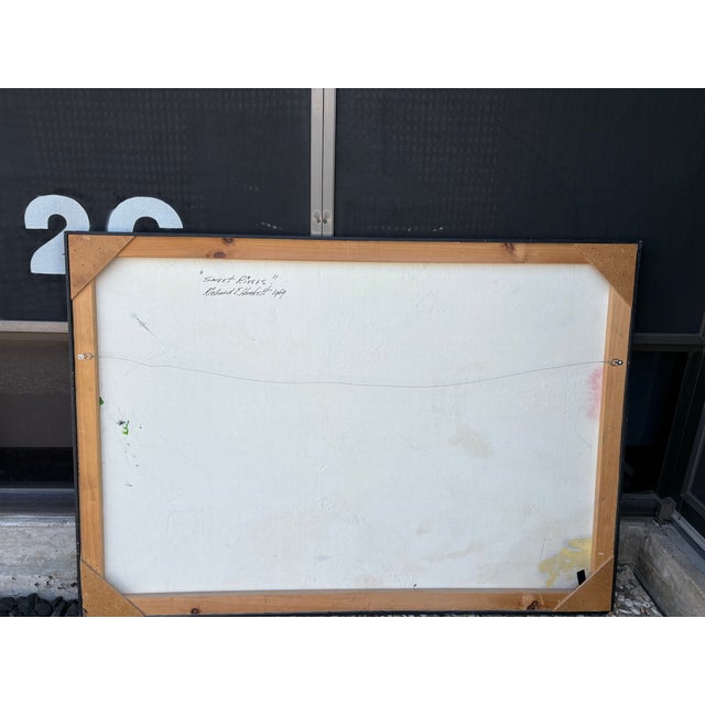 1960s Abstract Framed Oil on Canvas For Sale - Image 10 of 11