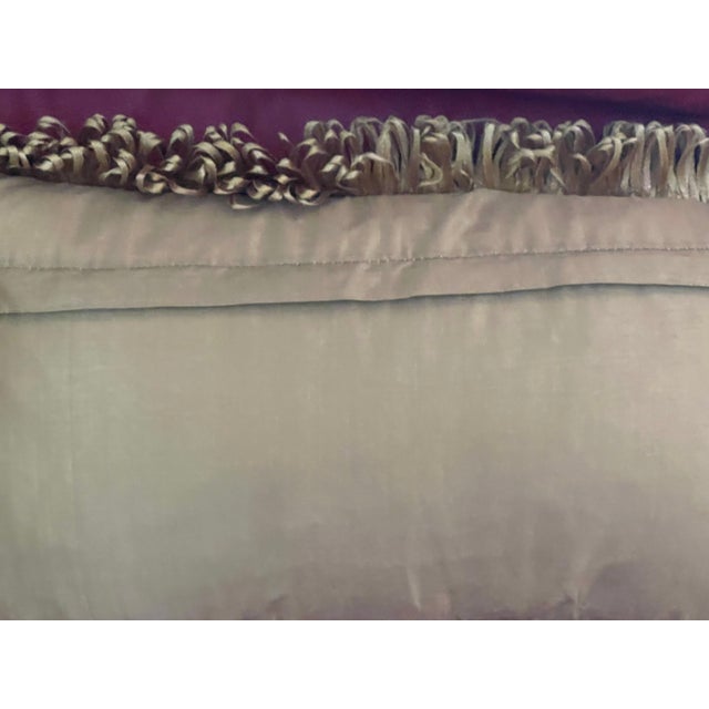 Textile 1960s Gorgeous Silk Neobaroque Regency Lumbar Pillow Feather Down For Sale - Image 7 of 7