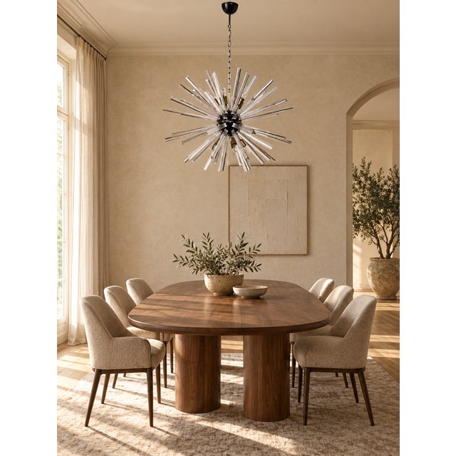 Black Sputnik Light with 50 Clear Glass Prisms from Justfurnituress SRL For Sale - Image 8 of 10