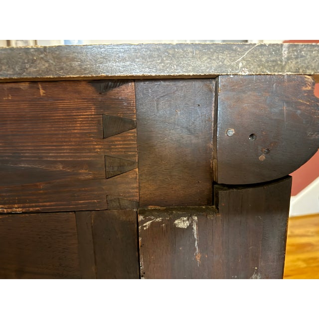 Fine German Renaissance Revival Walnut Console Table With Inlaid Marquetry and Provenance-Inscribed Rouge Marble TopCirca 1875–1890 For Sale - Image 17 of 18