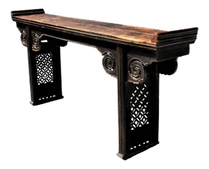Antique Chinese Narrow Altar With Cloud Motif