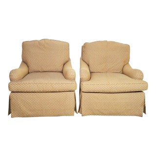 1970s Vintage Baker Furniture English Style Club Chairs - a Pair For Sale