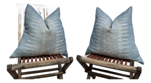 Anna French Javanese Stripe Spa Blue Antilles Designer Pillow Covers — 22" Pair