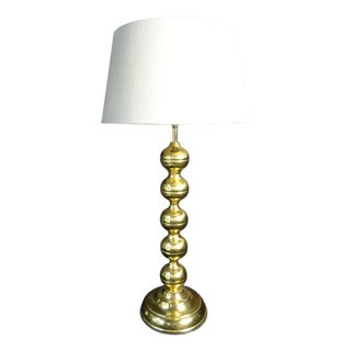 Large Swedish Modern Table Lamp in Brass, 1960s For Sale