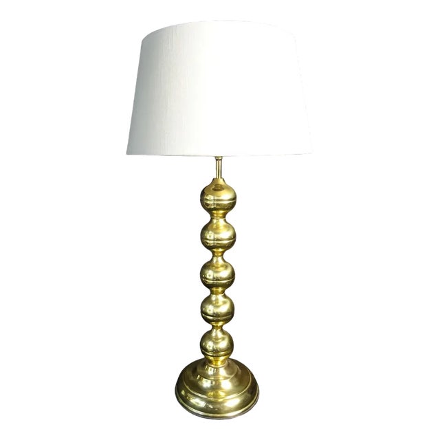 Large Swedish Modern Table Lamp in Brass, 1960s For Sale