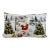 Festive Santa With Animal Friends Christmas Themed Bolster Pillow With Red Velour-Like Back - Made in U K For Sale